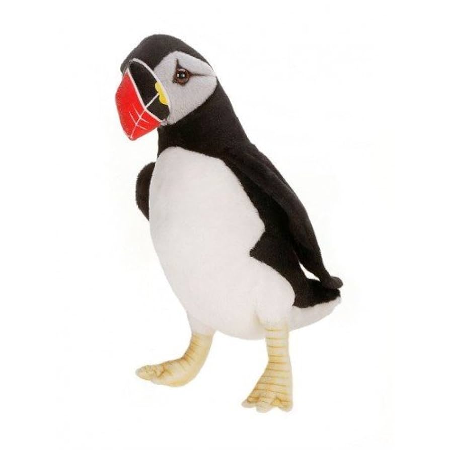 Amazon.co.jp: 黒と白の手作りパフィン鳥のぬいぐるみ 8.25